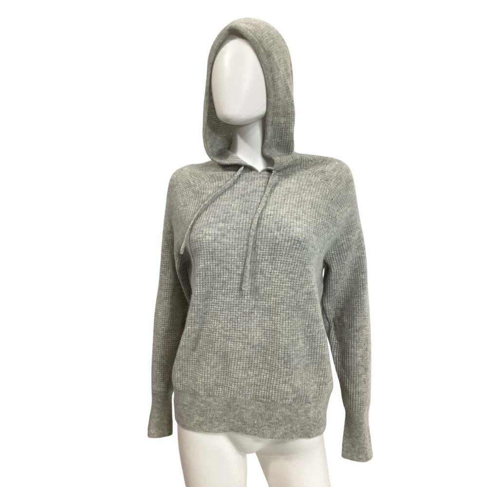 Haven Well Within Soft Light Grey Heather Waffle Hoodie Sweater Size M